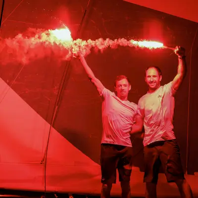 Thomas Ruyant et Morgan Lagravière (For People), vainqueurs dans la catégorie IMOCA