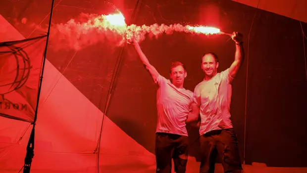Thomas Ruyant et Morgan Lagravière (For People), vainqueurs dans la catégorie IMOCA